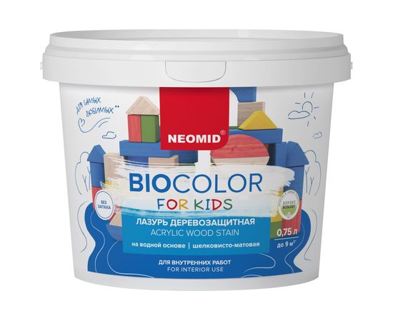 Лазурь белаяNeomid Bio Color For Kids 0,75 л Н-BCFK-0,75/белый – изображение 2