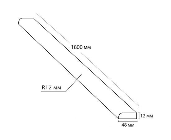 Акриловый бордюр для ванны Волшебная палочка PSH1248 1800х48х12 мм УТ000071143 – изображение 2