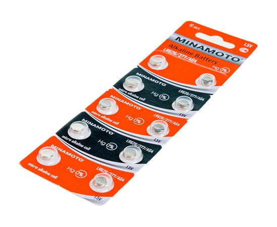 Часовая батарейка Minamoto AG4 LR626 (10 card) 55004 – изображение 2