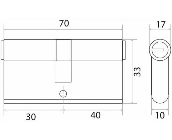 Алюминиевый цилиндр Trodos ЦМ 70, 30/40-3K CP хром 208067 – изображение 2