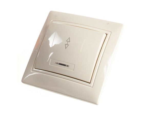 Проходной выключатель с подсветкой, 1 клавиша UNIVersal Севиль слоновая кость ivory Б-С0125 – изображение 2