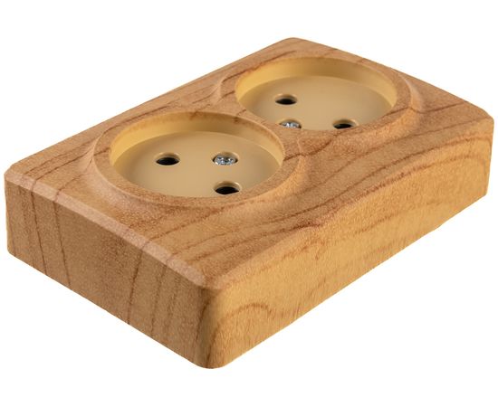 Розетка ЭРА 11-2202-11 2х2P, 16A-250В, IP20, ОУ, Эксперт, сосна Б0020684 – изображение 3