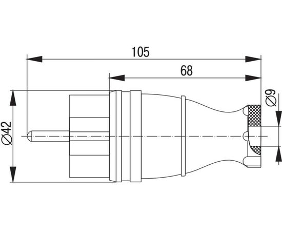 Прямая вилка IEK ВБп3-1-0м ОМЕГА IP44 оранжевая PKR01-016-2-K09 – изображение 3