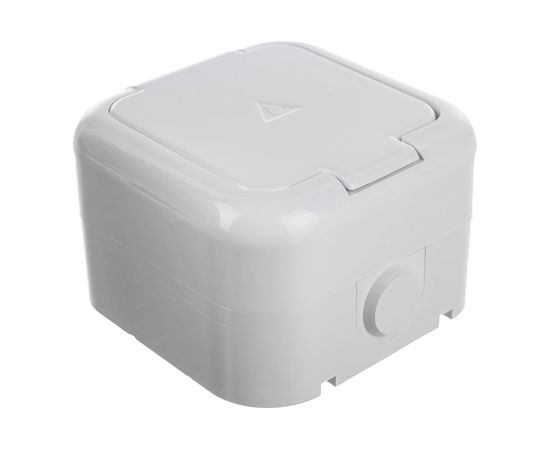 Розетка Bylectrica 1-местная ОУ с заз.конт. IP44 серия Прочие изделия, белый, РА16-214 – изображение 3