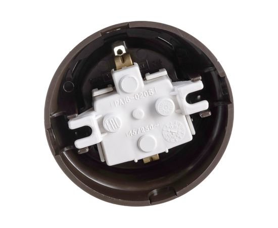 Розетка Bylectrica РА16-0206 1-местная с заз. контактом, со шторками 16А ОУ, серия РЕТРО, шоколад – изображение 3