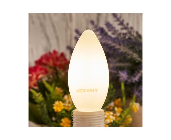 Филаментная лампа REXANT Свеча CN35 9.5 Вт 4000K E14 матовая колба 604-096 – изображение 3