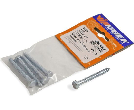 Шуруп с шестигранной головкой VIPкрепеж 6х50, 4 шт. 12006 VIP – изображение 4