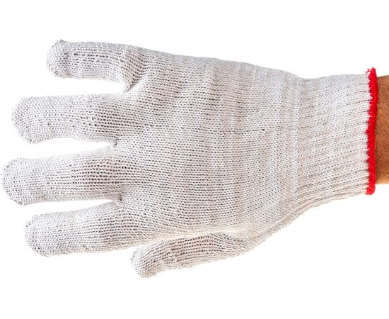 Перчатки АНТЕЙ ПЛЮС Люкс, х/б, 5-ти нитка, 10 класс вязки, 134 текс 42-45г, белые, 250 пар, 017 – изображение 4