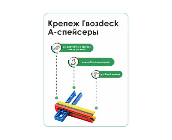 A-спейсер для террасной доски Гвозdeck №3 50 шт. 6000A003PP00WG01 – изображение 6