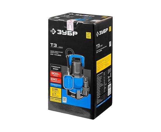 Дренажный насос ЗУБР Профессионал 900 Вт для грязной воды НПГ-Т3-900 – изображение 8