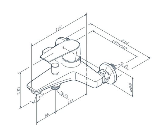 Смеситель для ванны/душа AM.PM Gem, хром, F90A10000 – изображение 10