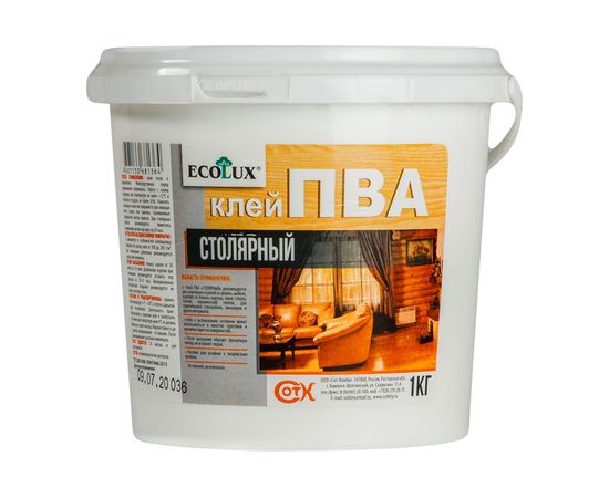 Столярный клей ПВА ECOLUX 1 кг 4607133681364 