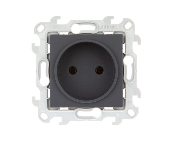 Розетка Simon 2К без защитных шторок, графит 2450442-038 