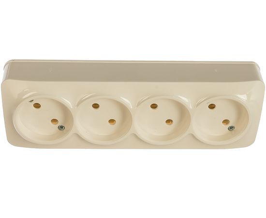 Четырехместная розетка IONICH б/з, о/у, 16А, 220В, белая еврослот 1446 