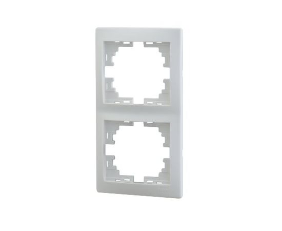 Двухместная вертикальная рамка LEZARD MIRA б/ вст белый 701-0200-152 