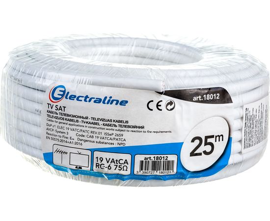 Коаксиальный кабель 21VAtCA Сталь+медь аналог RG 6 Electraline 18012 