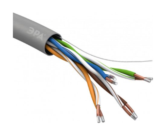 Кабель витая пара ЭРА U/UTP 4x2x24AWG Cat5e CCA PVC 100 м SIMPLE 6/1Б0044439 