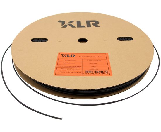 Термоусадочная трубка KLR KLR-GSHS-Z-2X-2.4-BK 2.4/1.2мм/Коэффициент усадки: 2:1/Цвет: Чёрный 5300024 