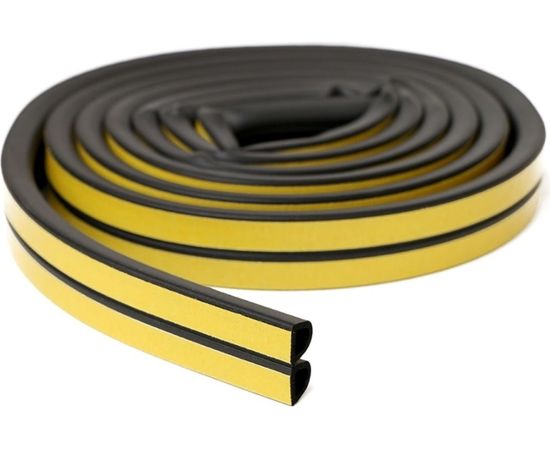 Самоклеящийся уплотнитель для дверей и окон ТДВ D профиль, 9х7,5 мм, черный 1502007 