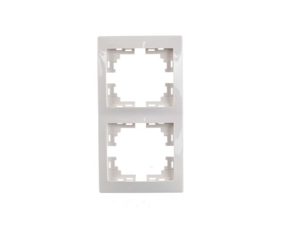 Двухместная вертикальная рамка LEZARD MIRA б/ вст белый 701-0200-152 – изображение 2
