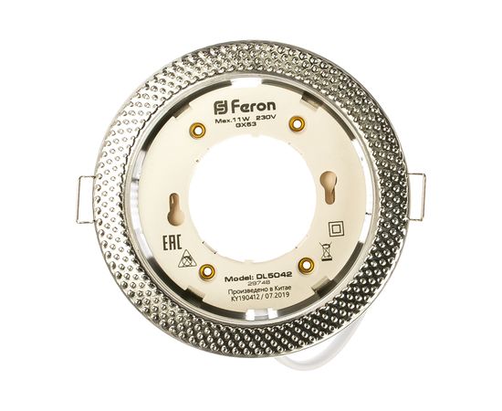 Встраиваемый потолочный светильник FERON 15W 230V GX53, без лампы, хром DL5042 29748 – изображение 2