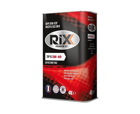 Моторное масло RIXX синт TP X 5W-40 SN/CF 4 л новая банка RX0007TPX – изображение 2