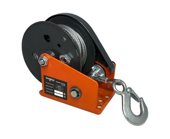 Ручная барабанная лебедка с тормозом Magnus Profi LRT-500, 500 кг, канат 10 м SZ059377 – изображение 2