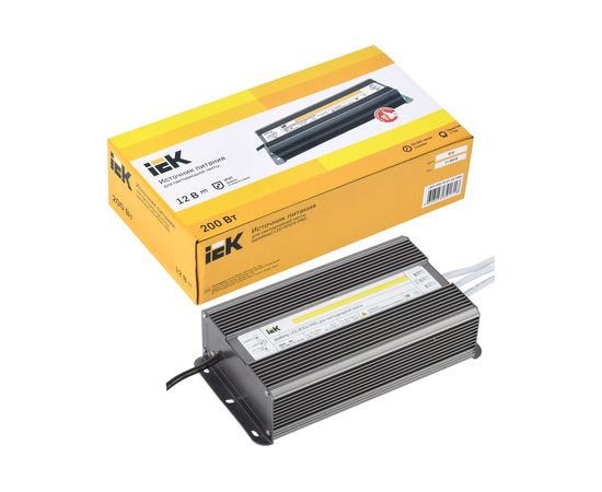 Драйвер IEK LED, ИПСН-PRO, 200Вт, 12В блок-шнуры IP67 LSP1-200-12-67-33-PRO – изображение 3