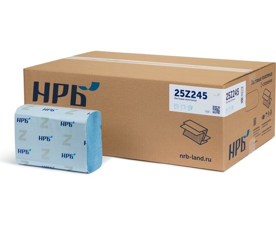 Листовые полотенца Z НРБ 190 л., двухслойные, 18 гр., цвет: голубой NRB-25Z245 – изображение 3