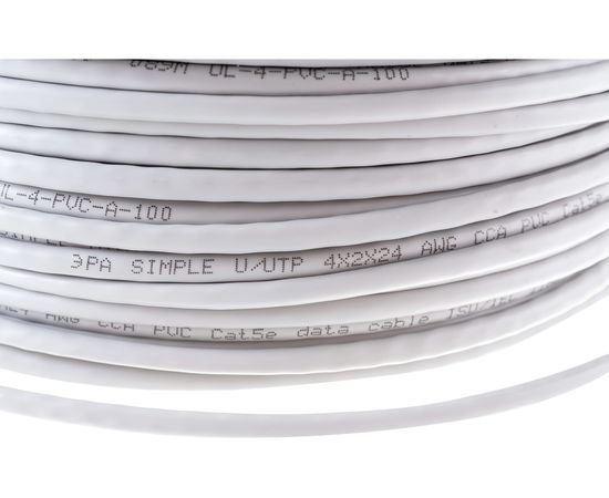 Кабель витая пара ЭРА U/UTP 4x2x24AWG Cat5e CCA PVC 100 м SIMPLE 6/1Б0044439 – изображение 3