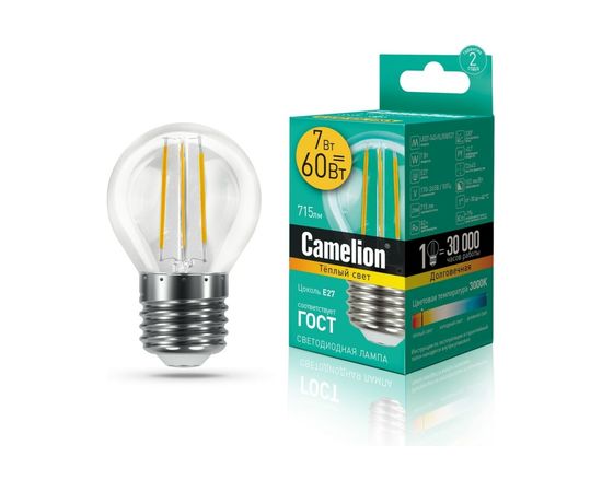 Светодиодная лампа Camelion LED7-G45-FL/830/E27 7Вт 220В 13457 – изображение 3