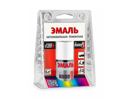 Автомобильная ремонтная эмаль KUDO с кисточкой "Hyundai D01 Черная" металлик 15мл 72355 11605111 – изображение 5