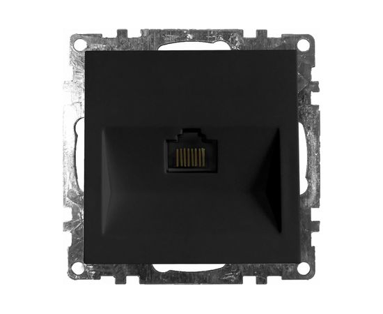 Компьютерная 1-местная розетка RJ-45 STEKKER механизм, серия Катрин, GLS00-7107-05, черный 39613 