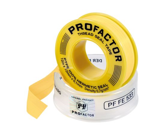 ФУМ лента PROFACTOR PF Professional желтая Ф55мм 12мм х 0,1мм х 12м PF FE 533 