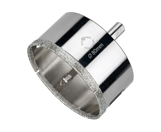 Коронка алмазная по керамограниту и керамике с центрирующим сверлом 80 мм Diamond Industrial DIDCSC080 