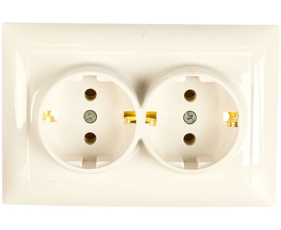 Розетка Кунцево-Электро СЕЛЕНА скрытой установки, двухместная с з/к РС16-372 8116 