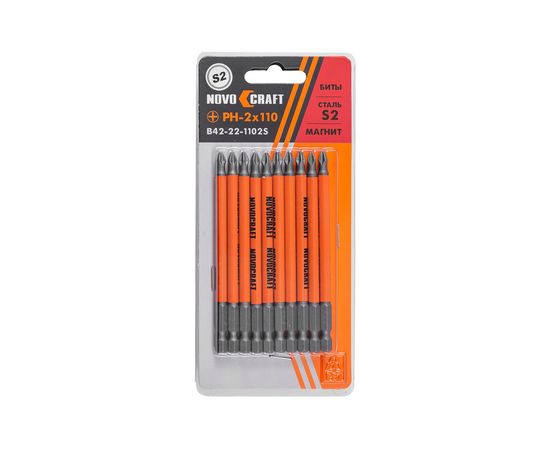Биты в слайдере (10 шт; PH2; 110 мм; s2) Novocraft B42-22-1102S 