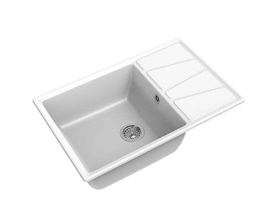 Мойка GRANFEST мрамор VERTEX чаша с крылом, 780х500 мм., иней GF-V-780L 