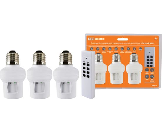 Комплект для беспроводного управления освещением TDM ПУ3-П1.3-Е27 3 приемника Уютный дом SQ1508-0202 