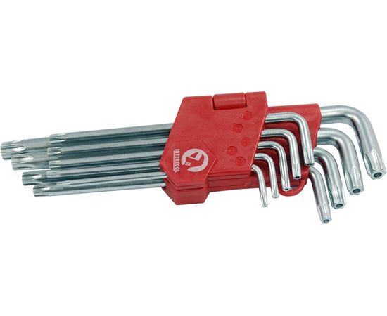 Набор Г-образных ключей INTERTOOL TORX с отверстием 9 шт, Т10-Т50, Cr-V, Big HT-0606 