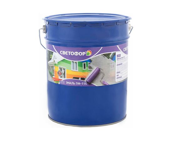 Эмаль Светофор СТАНДАРТ ПФ-115 черная, 20 кг ЗОР00003695 