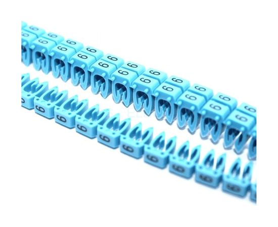 Маркер для кабеля сечением 1,5-2,5 мм DKC символ 6, 200шт MKF6S2 