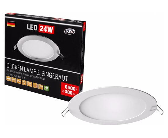 Светодиодная встраиваемая панель REV SuperSlim Round, круглая Ф300мм, 24W, 6500К 28943 2 – изображение 2
