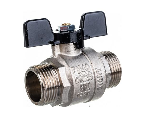 Шаровой полнопроходной кран STOUT НР/НР, ручка бабочка 1 RG008Q0M4B1A03 – изображение 2