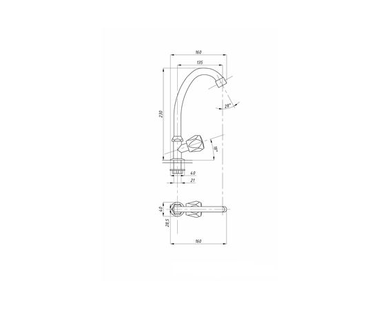 Кран для холодной воды TSARSBERG тип Кр-ЦБА TSB-013-12 – изображение 2