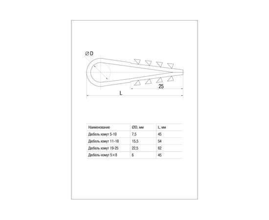 Дюбель-хомут IEK d5-8 мм нейл. бел. уп.100 шт. ИЭК UHH35-5-8-100 – изображение 2