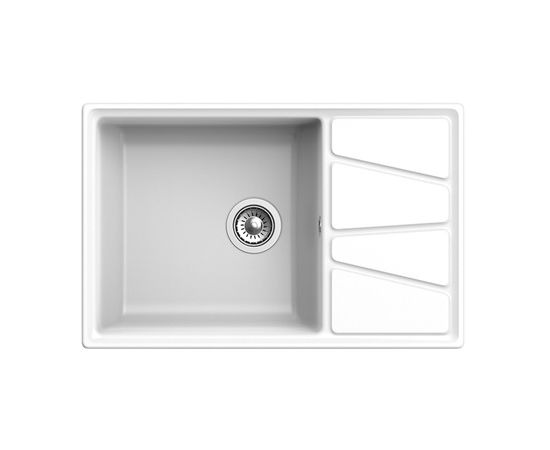 Мойка GRANFEST мрамор VERTEX чаша с крылом, 780х500 мм., иней GF-V-780L – изображение 2