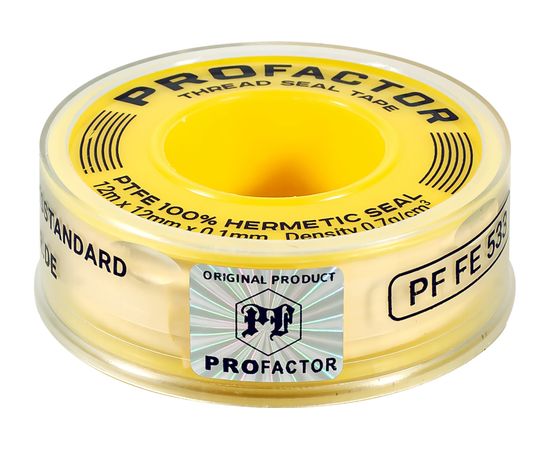 ФУМ лента PROFACTOR PF Professional желтая Ф55мм 12мм х 0,1мм х 12м PF FE 533 – изображение 3