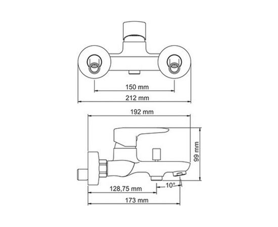 Смеситель для ванны с коротким изливом WasserKRAFT Vils 5601 – изображение 3
