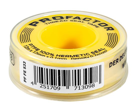 ФУМ лента PROFACTOR PF Professional желтая Ф55мм 12мм х 0,1мм х 12м PF FE 533 – изображение 4